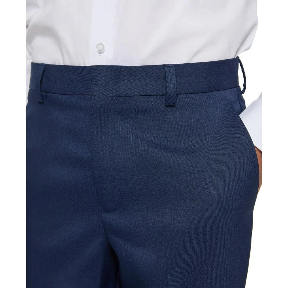 Haggar Big Boys 4 Piece Suit Set Pants Jacket -‎ Navy / White Size 12